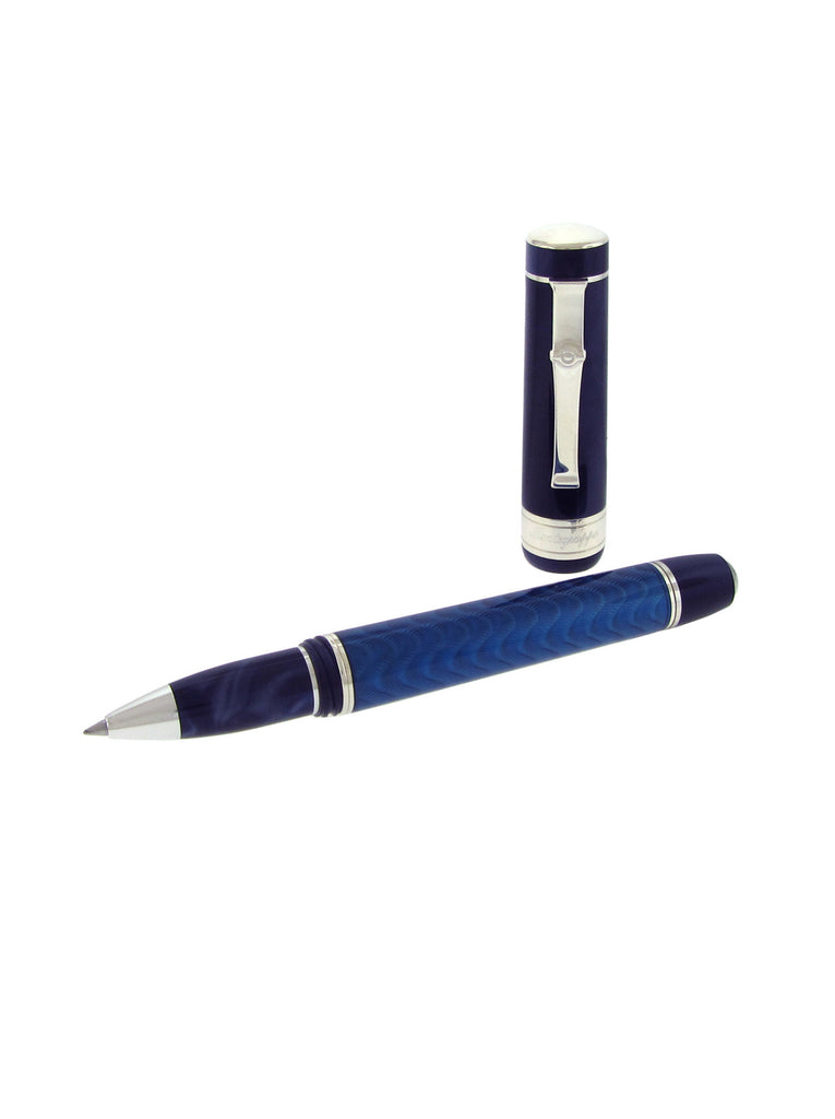 'Enamel' Rollerball Blue/Grey/Silver