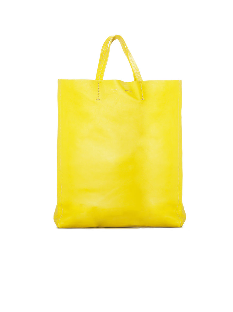 Vertical Cabas In Lambskin - Yellow