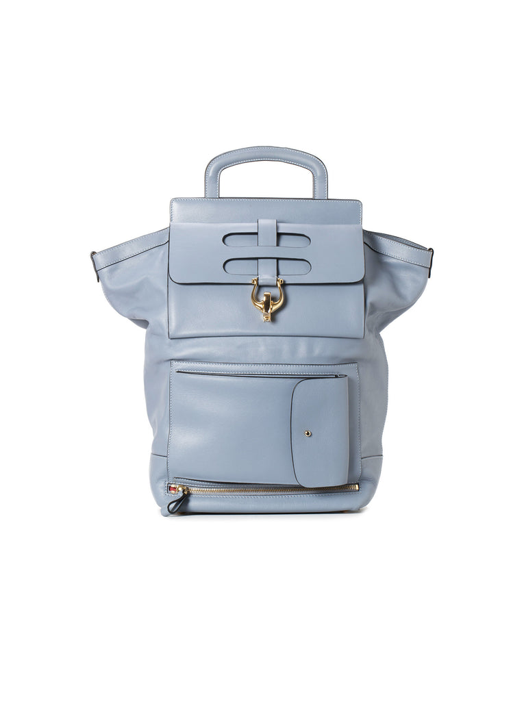 Multi Compartment Large Tote Bag - Light Blue