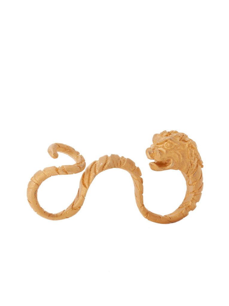 Gold-Plated Three-Finger Tiger Ring