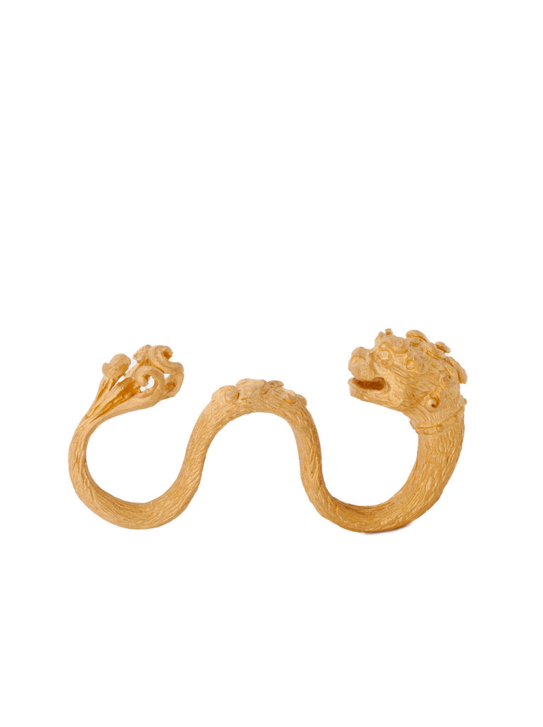 Gold-Plated Three-Finger Dog Ring