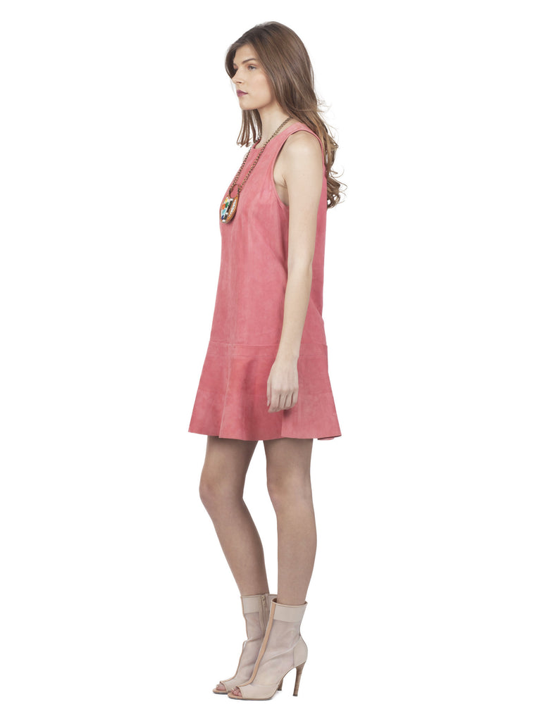 Suede Dress in Rose