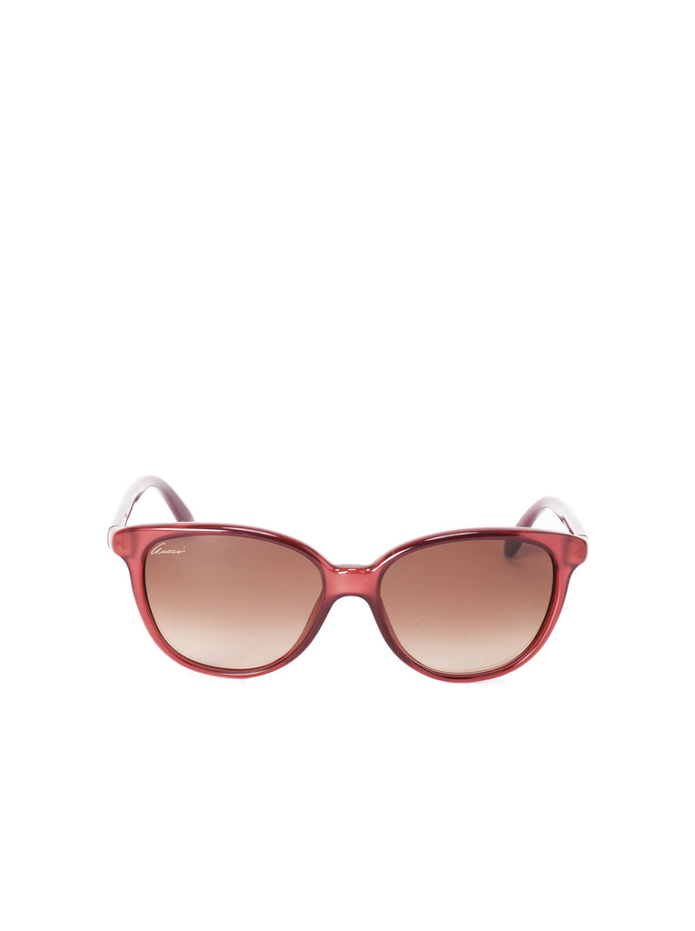 Cat-Eye Shape Glitter Sunglasses - Bordeaux