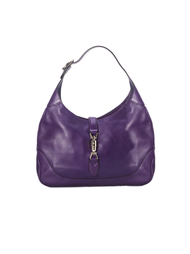 Jackie Leather Shoulder Bag - Grape Royal