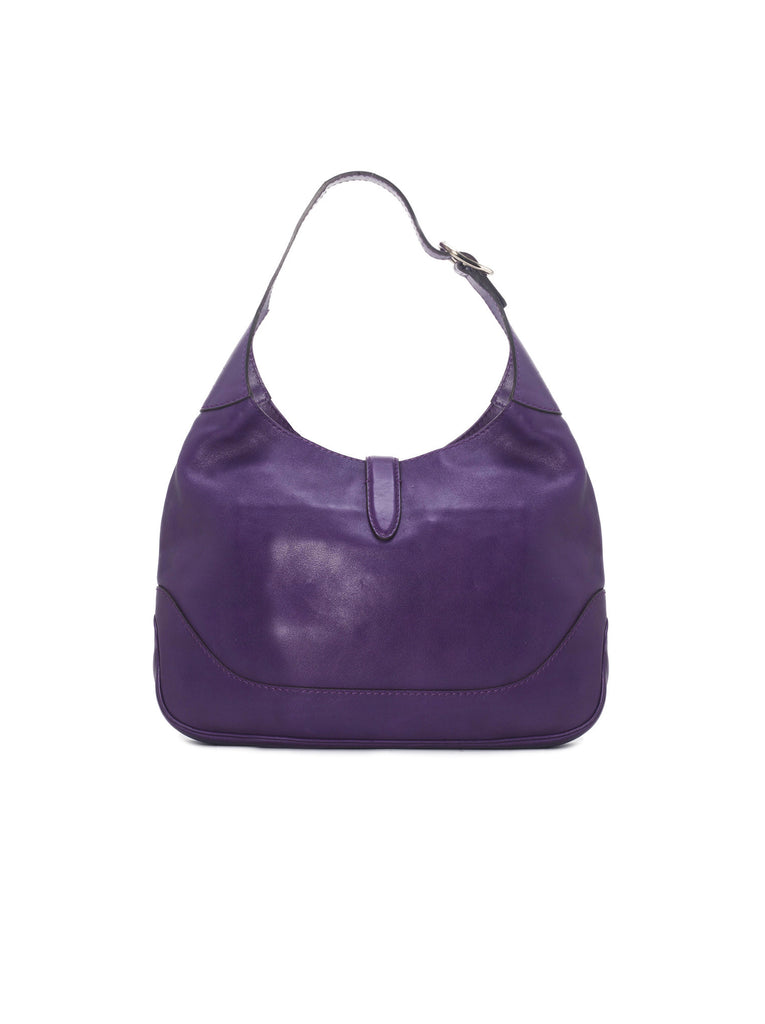 Jackie Leather Shoulder Bag - Grape Royal