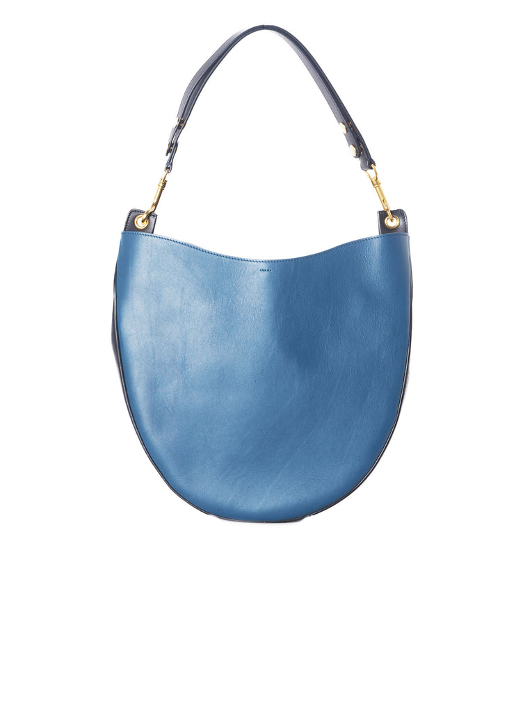 Calfskin Medium Hobo Bag - Blue / Navy