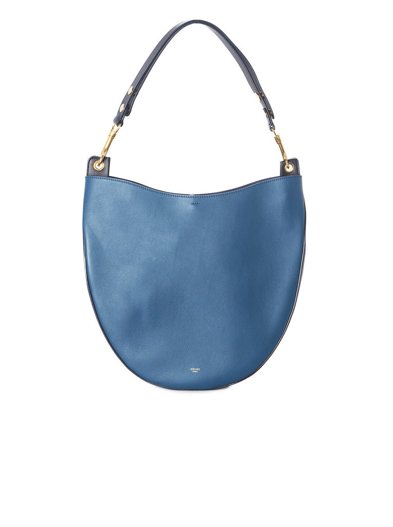 Calfskin Medium Hobo Bag - Blue / Navy