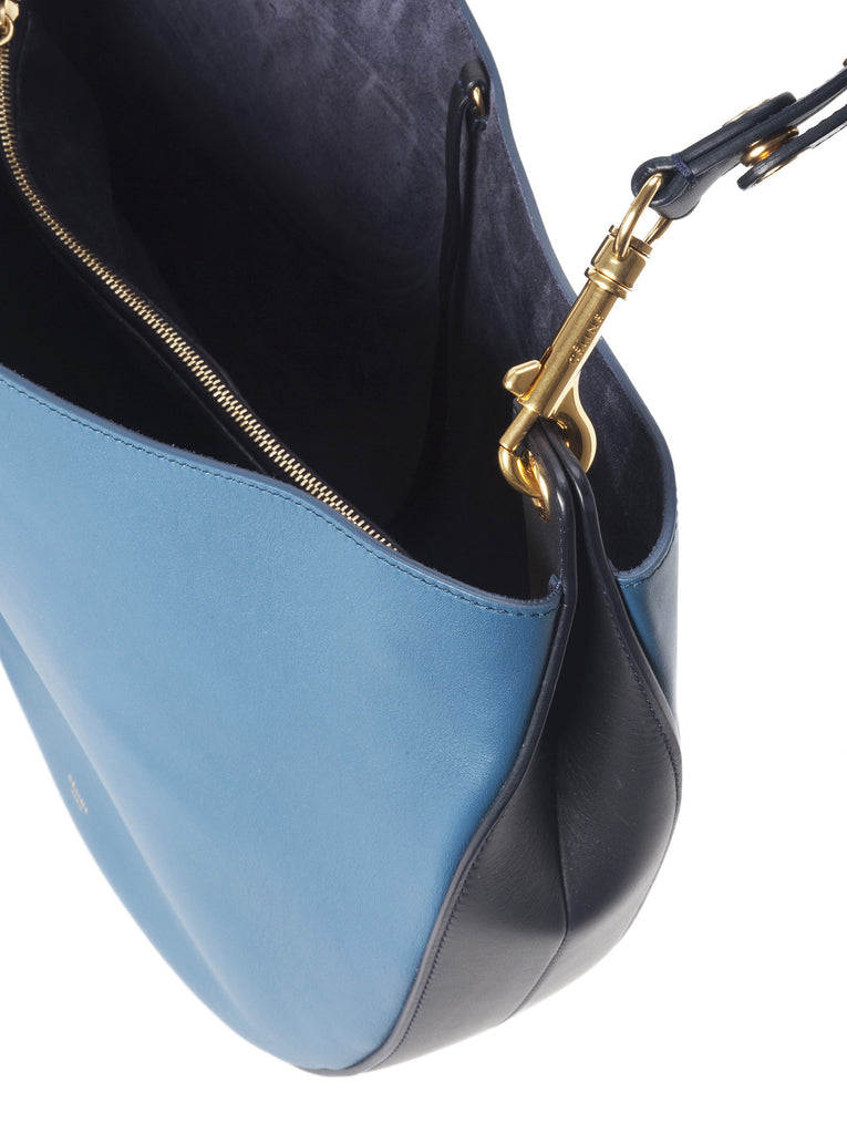 Calfskin Medium Hobo Bag - Blue / Navy