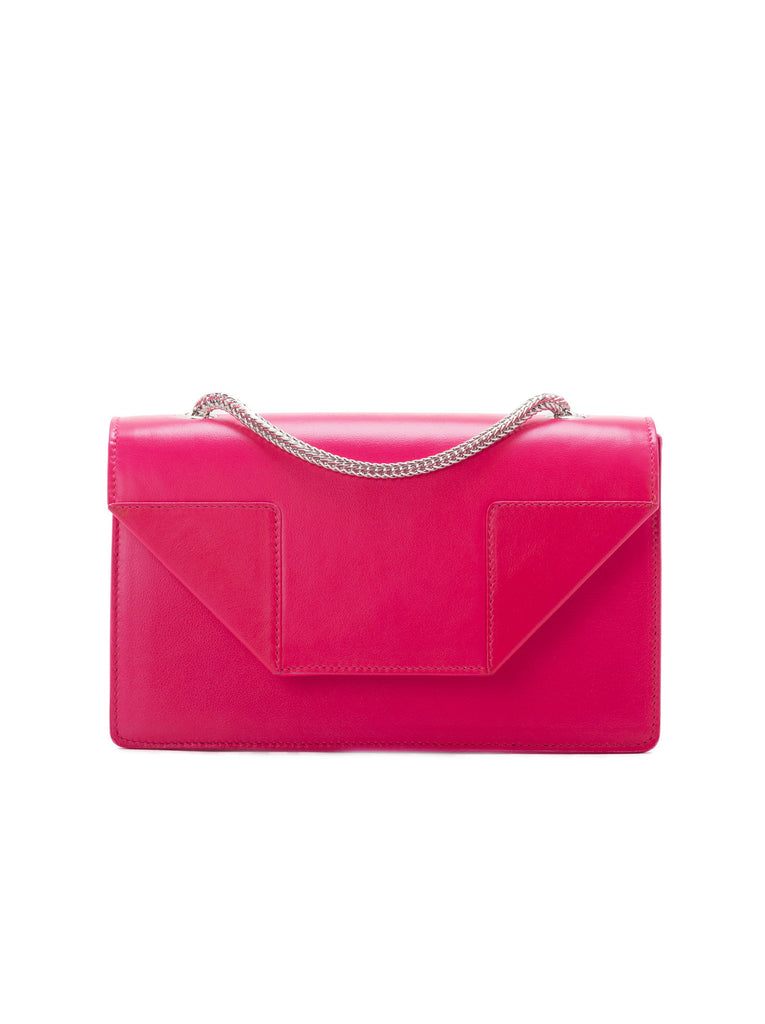 Betty Small Chain Leather Shoulder Bag - Hot Pink