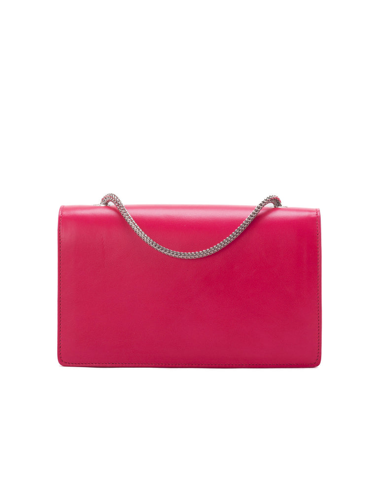 Betty Small Chain Leather Shoulder Bag - Hot Pink