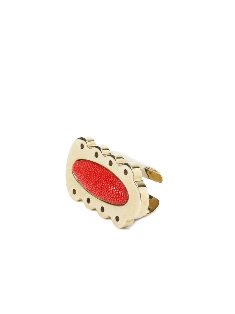 Gold-Plated Stingray Detail Ring