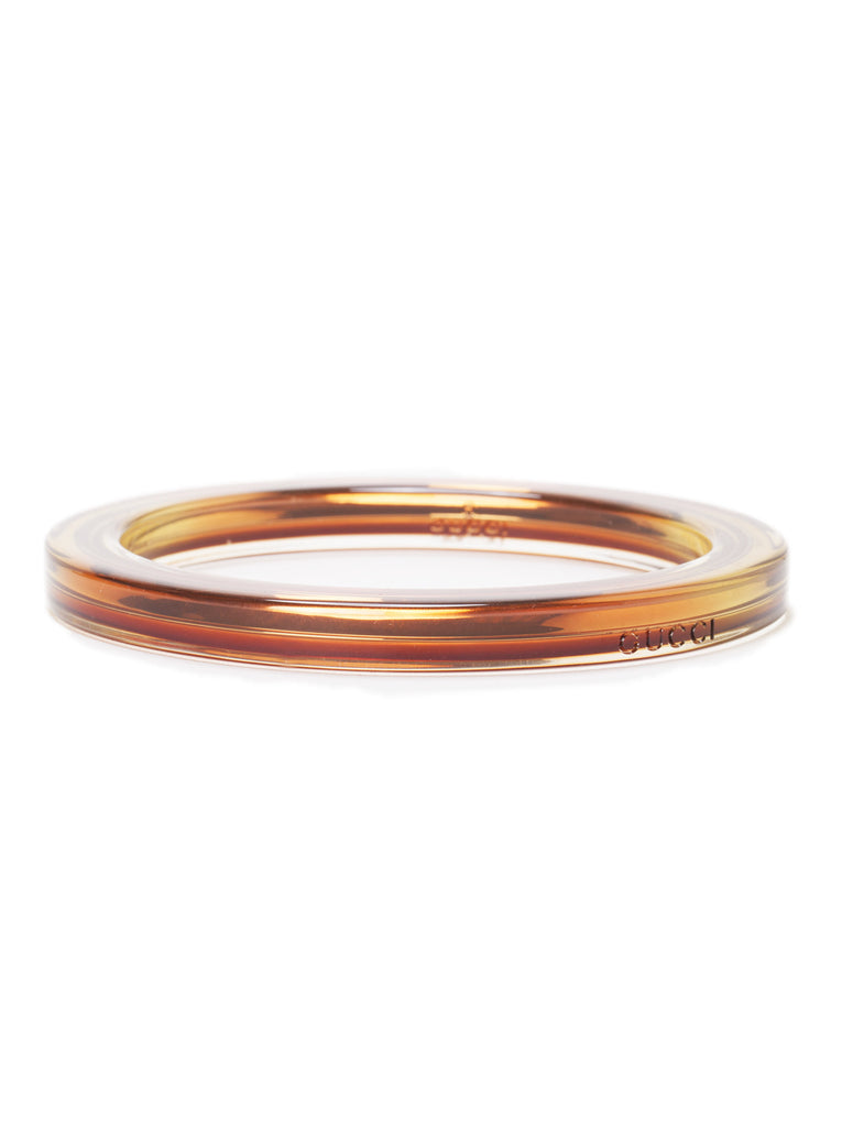 Metal and Plexiglass Bangle - Orange