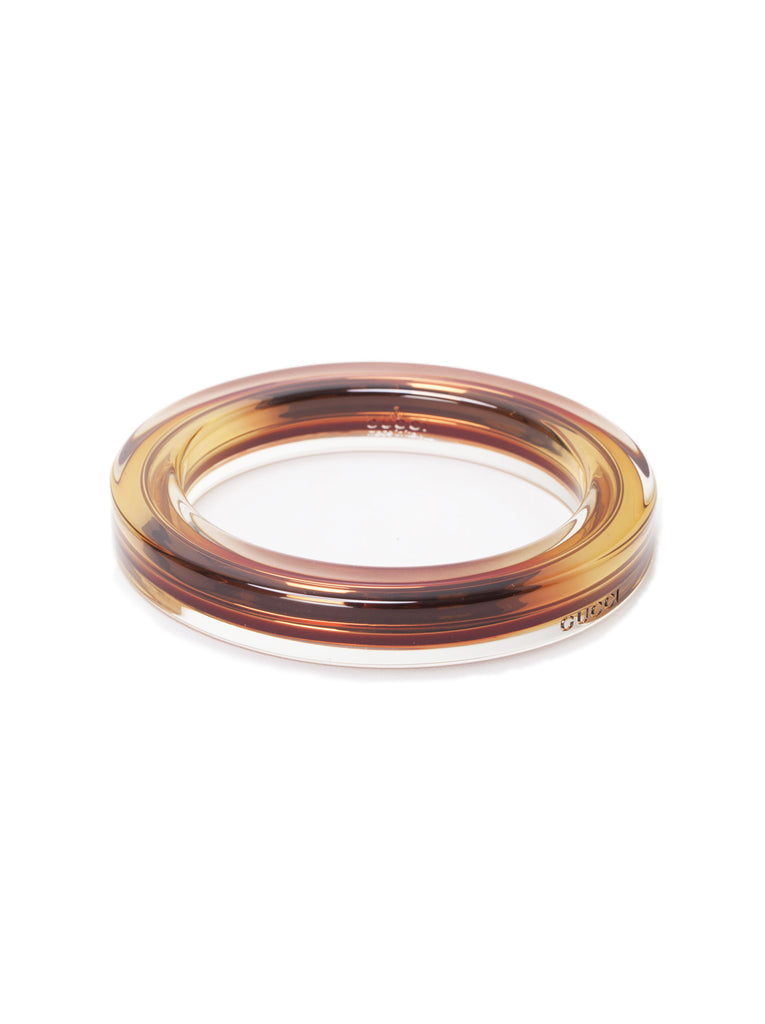 Metal and Plexiglass Wide Bangle - Orange