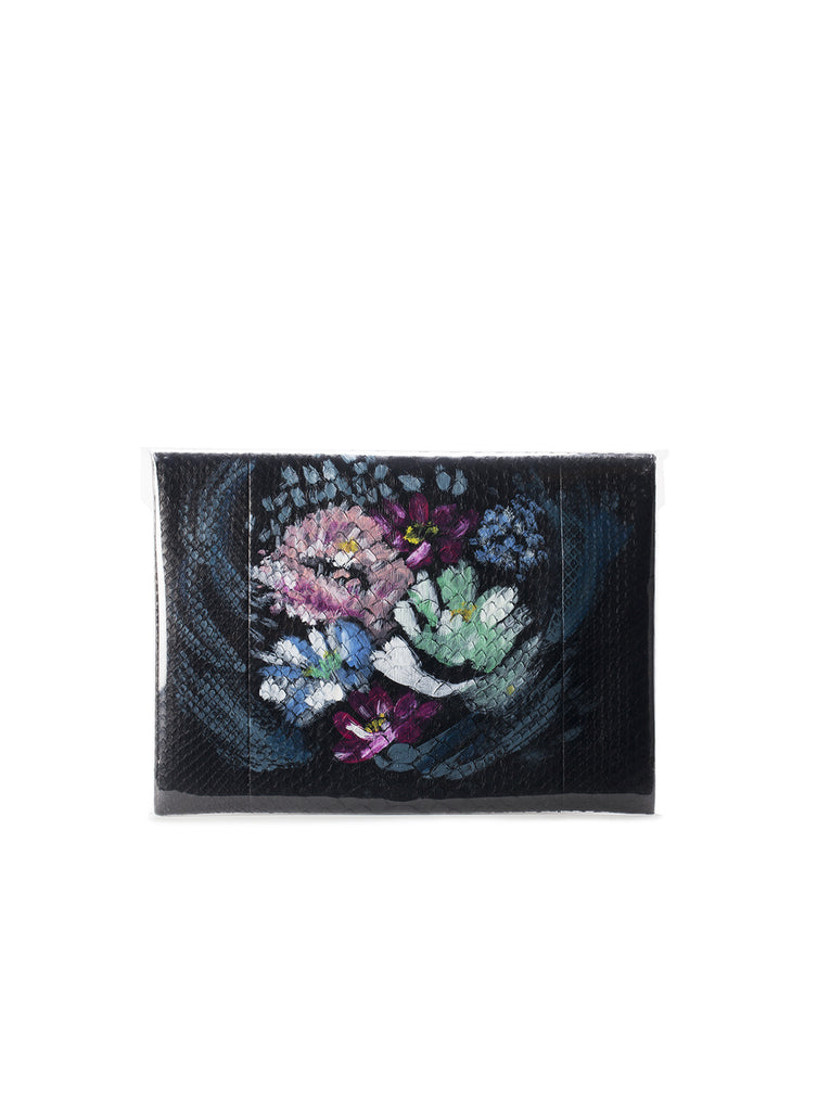 Elisa Painted Python and Lucite Envelope Clutch