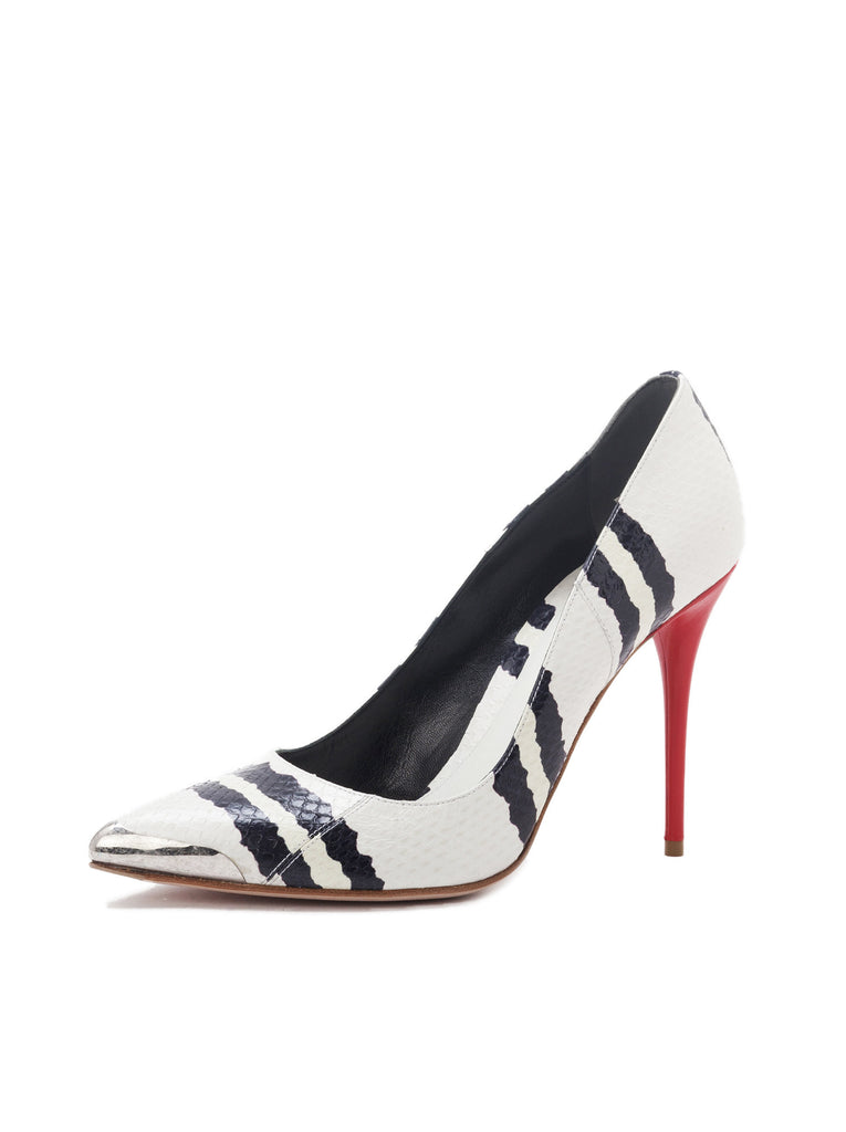 Printed Watersnake Metal Toe Pumps