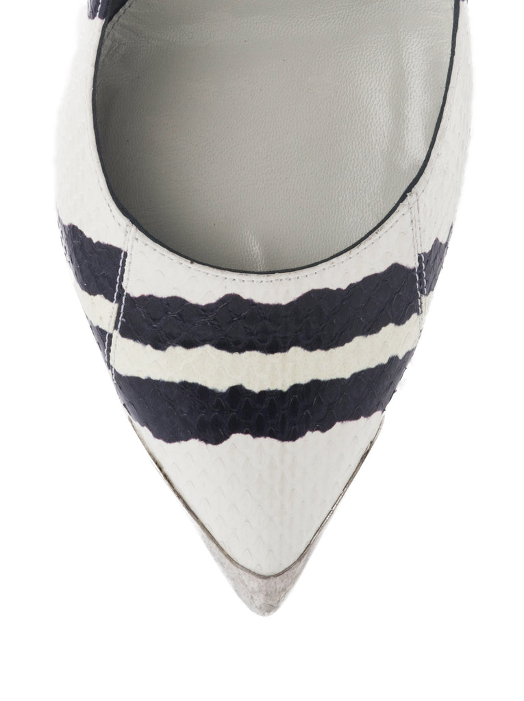Printed Watersnake Metal Toe Pumps