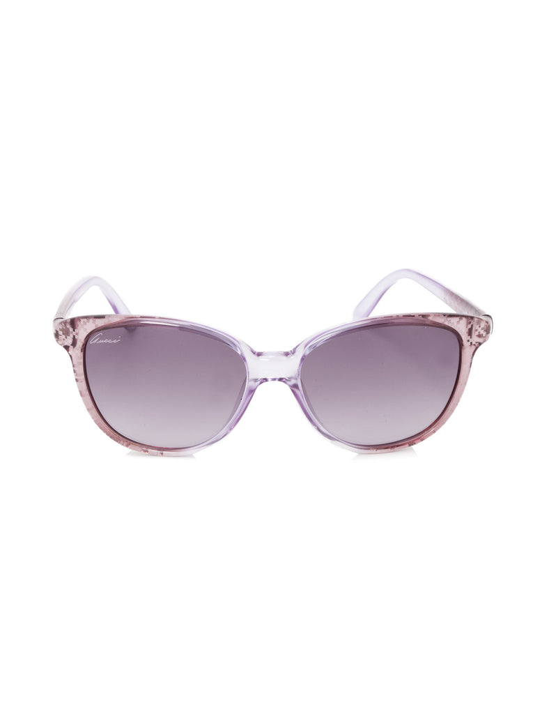 Cat-Eye Shape Glitter Sunglasses - Purple