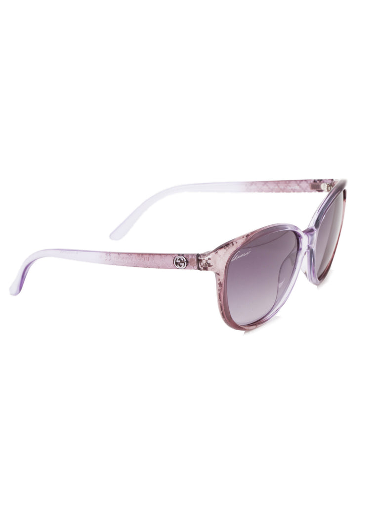 Cat-Eye Shape Glitter Sunglasses - Purple