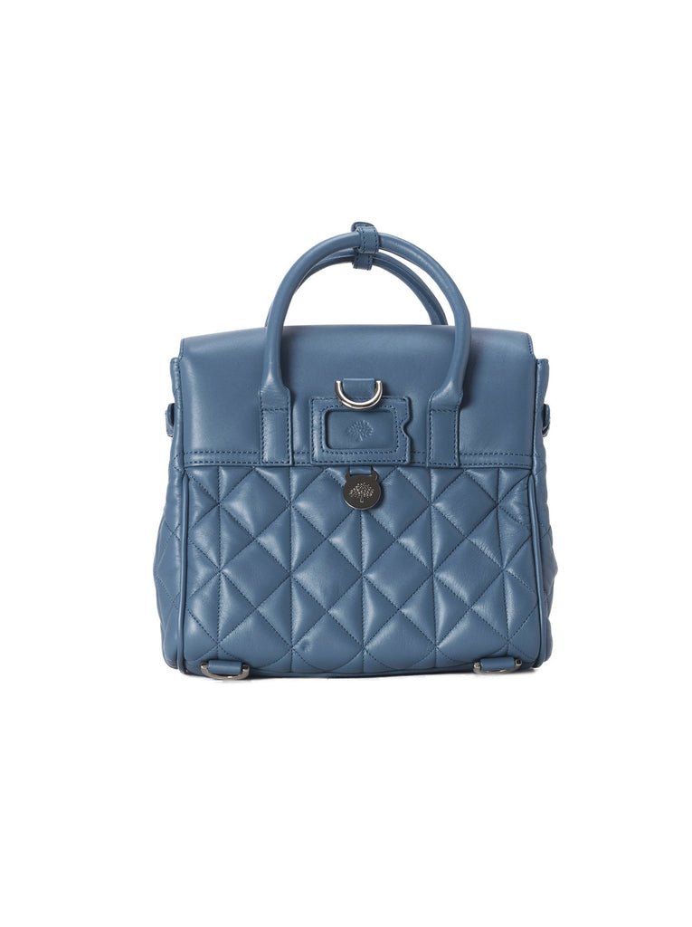 Mini Cara Delevinge Bag in Quilted Nappa - Steel Blue