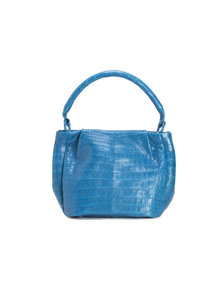 Small Crocodile Hobo Bag - Blue