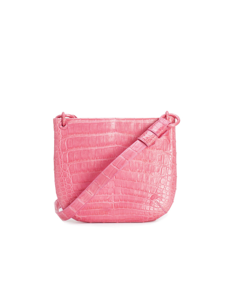 Crocodile Over The Shoulder CrossBody Bag - Pink