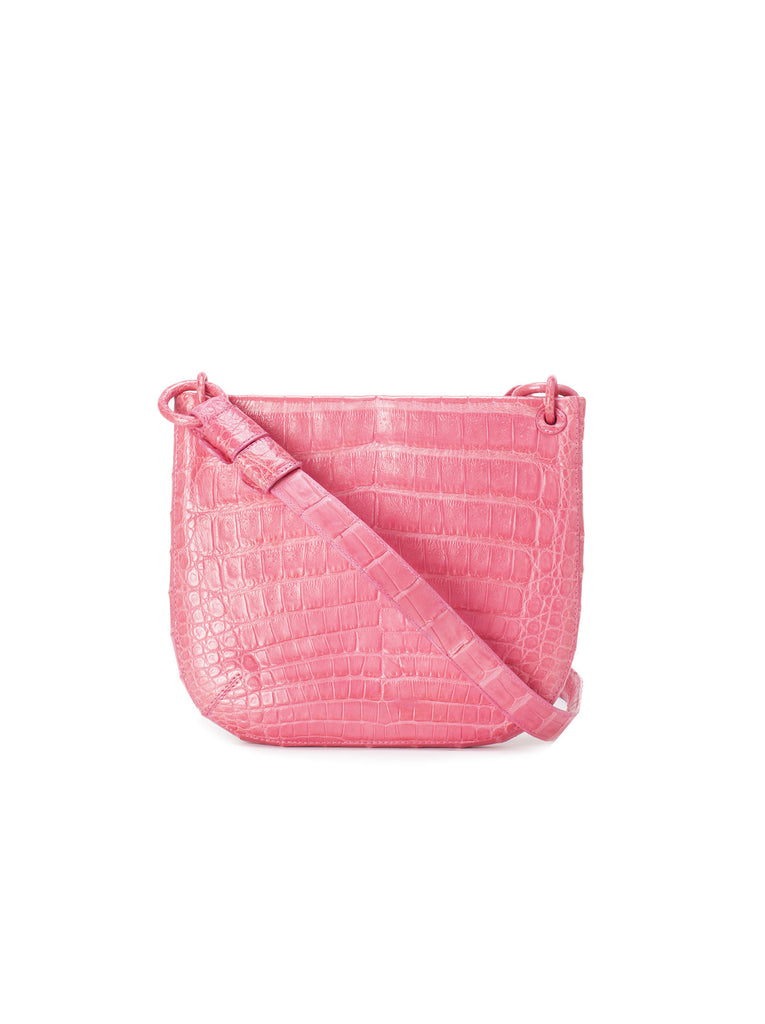 Crocodile Over The Shoulder CrossBody Bag - Pink