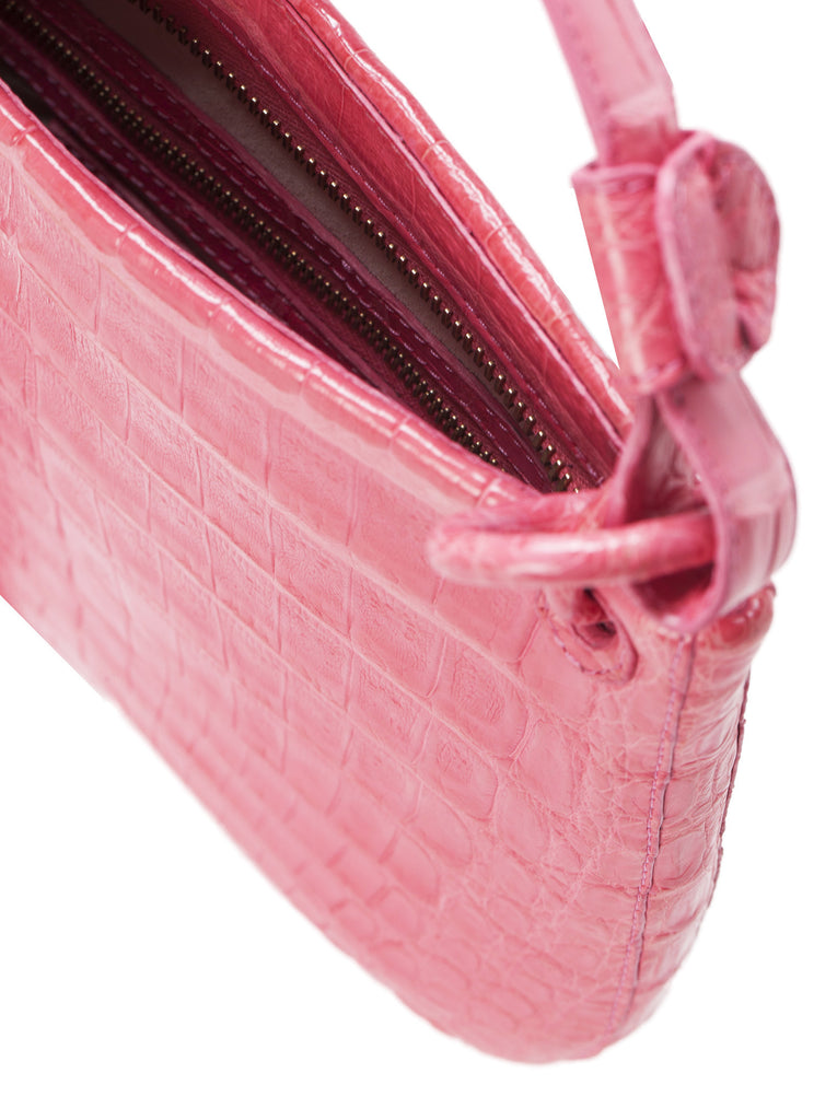 Crocodile Over The Shoulder CrossBody Bag - Pink