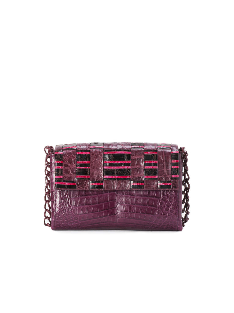 Crocodile Burgundy Shoulder Bag