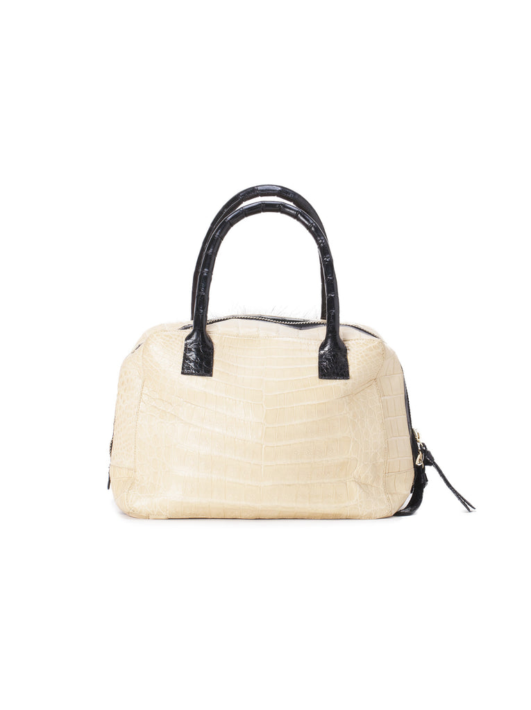 Crocodile and Mink Shoulder Bag