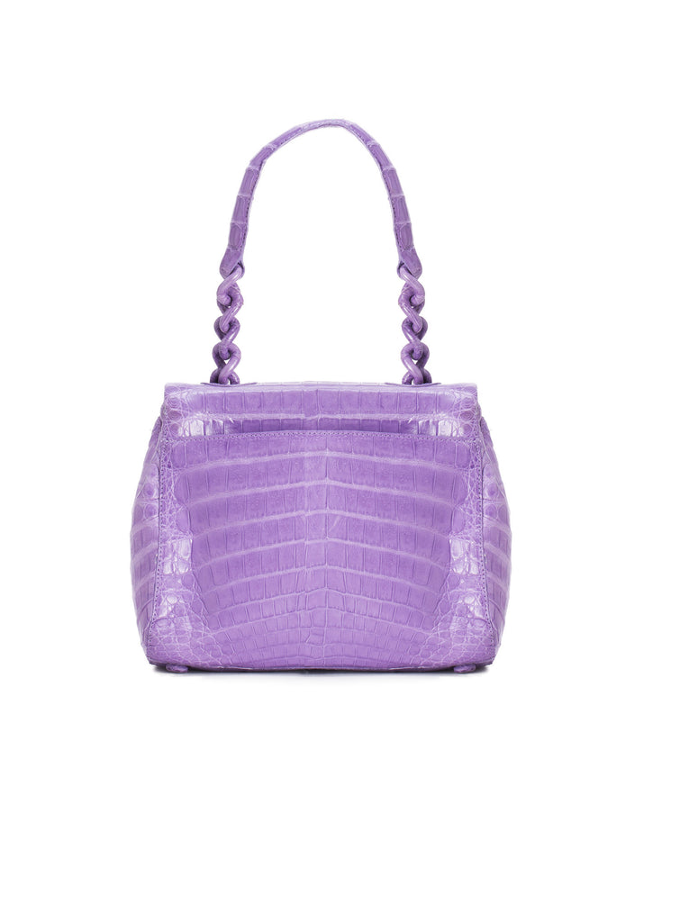 Crocodile Small Flap Chain Strap Bag - Purple