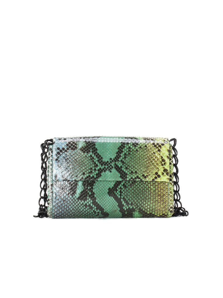 Python Small Over The Shoulder Bag - Green and Blue