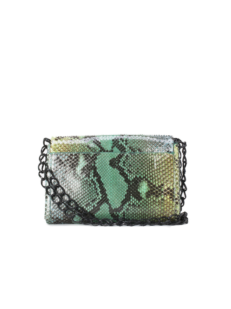 Python Small Over The Shoulder Bag - Green and Blue