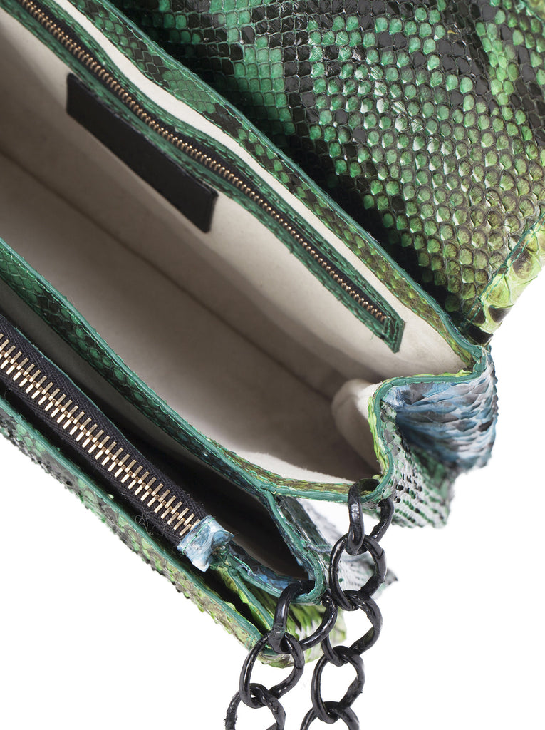 Python Small Over The Shoulder Bag - Green and Blue