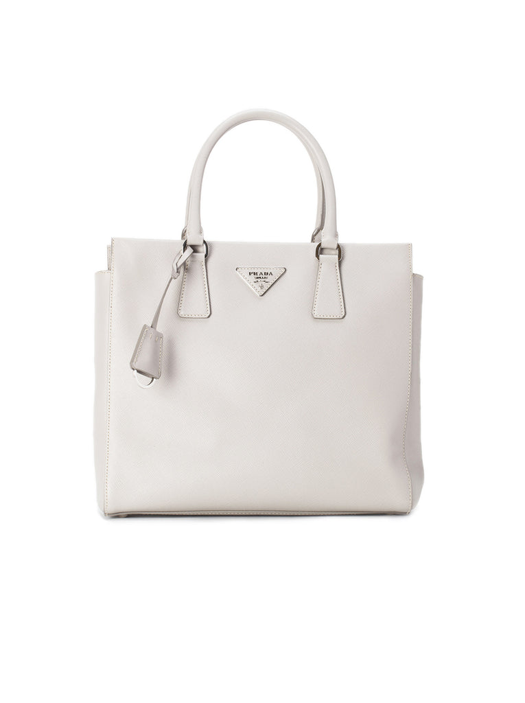 Saffiano Lux Tote - Light Gray