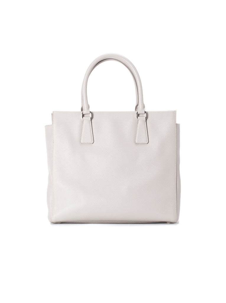 Saffiano Lux Tote - Light Gray