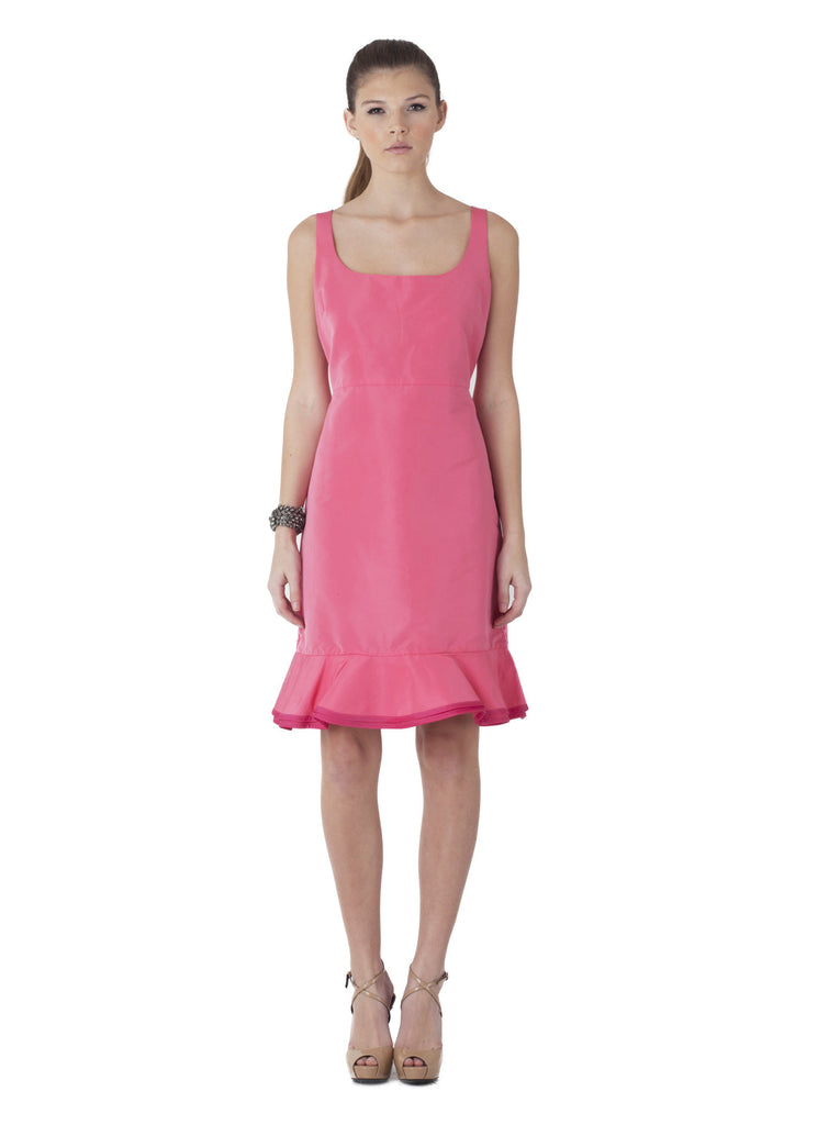 Pink Faille Ruffled Dress