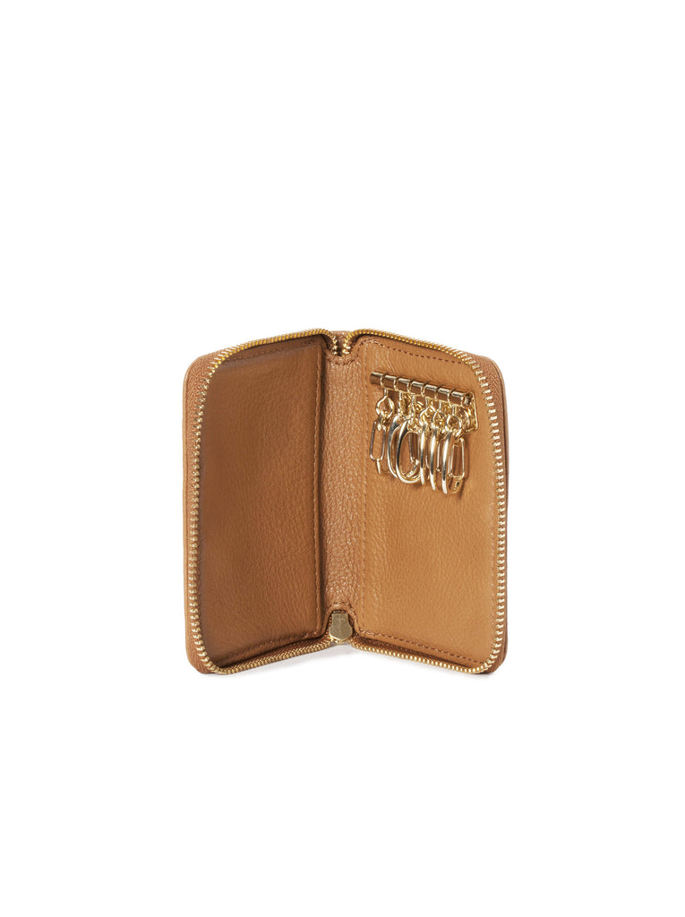 Amanda Zip Coin Case - Tan