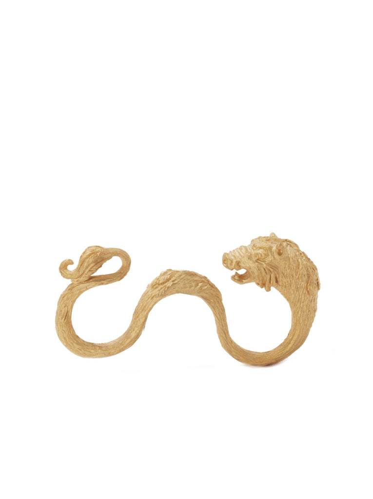 Gold-Plated Three-Finger Pig Ring