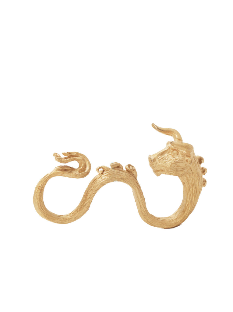 Gold-Plated Three-Finger Ox Ring