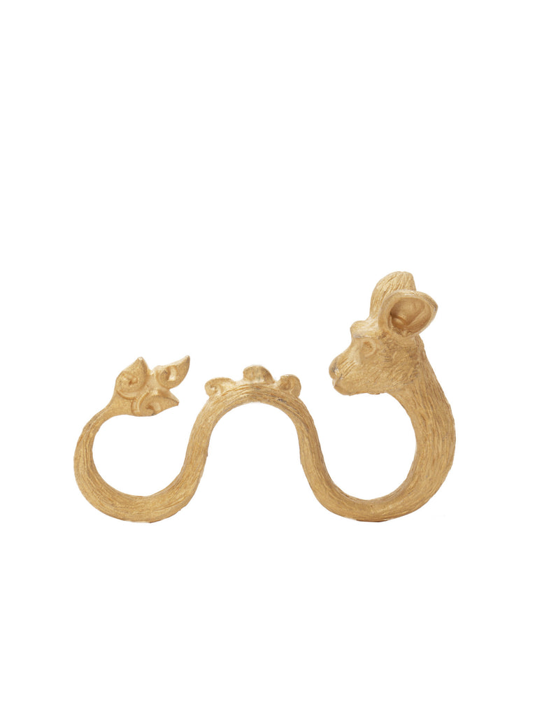 Gold-Plated Three-Finger Rat Ring