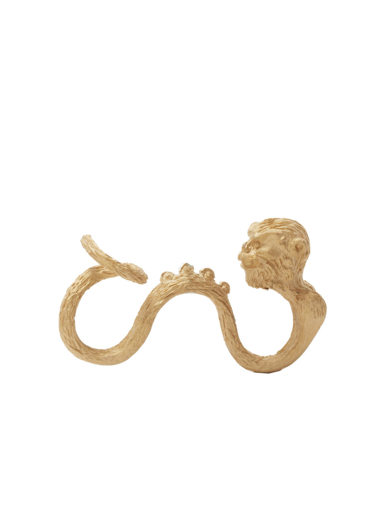 Gold-Plated Three-Finger Monkey Ring