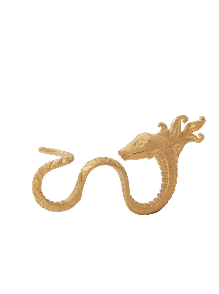 Gold-Plated Three-Finger Snake Ring