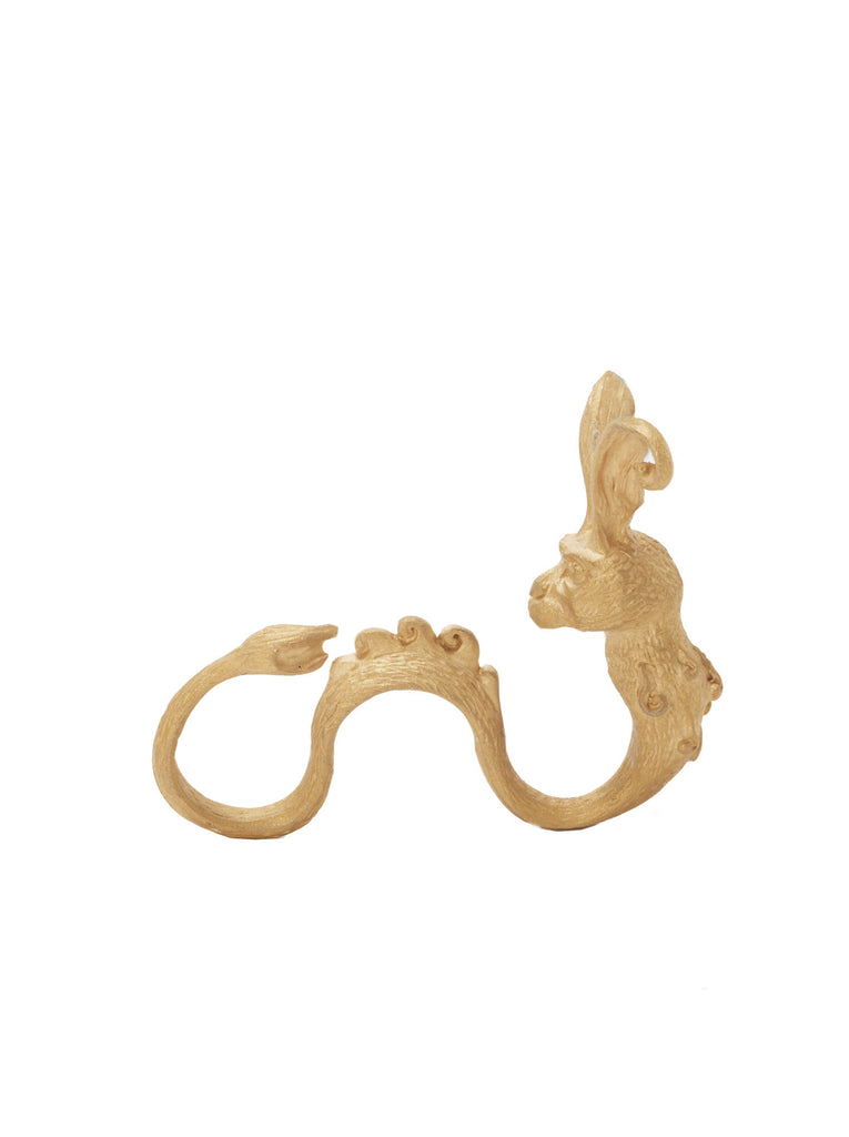 Gold-Plated Three-Finger Rabbit Ring