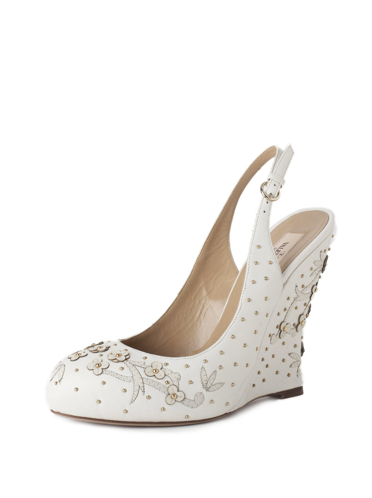 Pretty Flowers Slingback Wedges